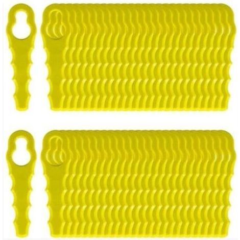 Lot de 100 Lames de Rechange compatible pour Ryobi Coupe Bordure, Têtes Double Lames Dentelées RAC155 RAC157 RAC158.. (1/5)
