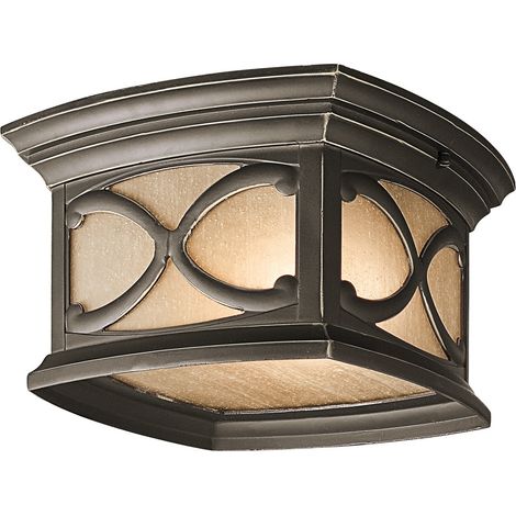 Elstead Franceasi - Plafoniera da esterno 2 luci da incasso bronzo antico IP44, attacco E27