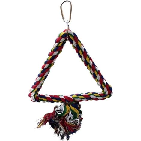 Oiseau Triangle corde balançoire coloré perche jouet à mâcher pour perroquets perruche perruche calopsitte cacatoès (couleur) (1/2)