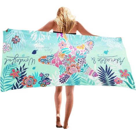 Serviette de plage en microfibre imprimée surf grande serviette de bain absorbante pour adulte (1/4)