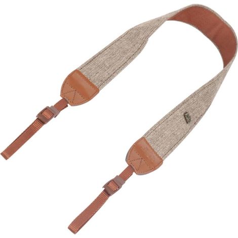 Sangle pour Appareil Photo Reflex en Cuir et Coton Marron, Réglable, Confortable à Porter, Antidérapante, pour Sorties et Voyages (1/5)