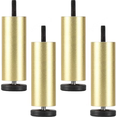 4 Stück Möbelfüße Verstellbare Tischbeine Aluminiumlegierung Möbelbeine für Bett Sofa Schrank Gold - 15cm (1/4)