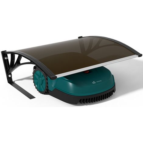VOUNOT® Mähroboter Garage mit Metallfüßen 104×80×50 cm, Braun