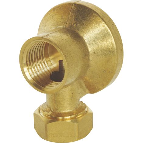 Applique murale pour robinet de puisage - Collet battu tube cuivre Ø12 - F 1/2 (1/4)
