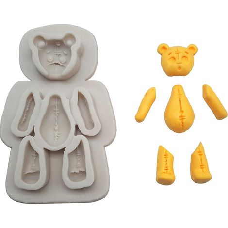 Outil de décoration de gâteaux en silicone alimentaire en forme d'ourson mignon, idéal pour les fêtes et la pâtisserie. Cadeau parfait pour les amateurs de pâtisserie. (1/4)