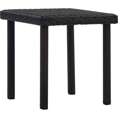 Garten-Beistelltisch Braun 40×40×40 cm Poly Rattan vidaXL (1/5)