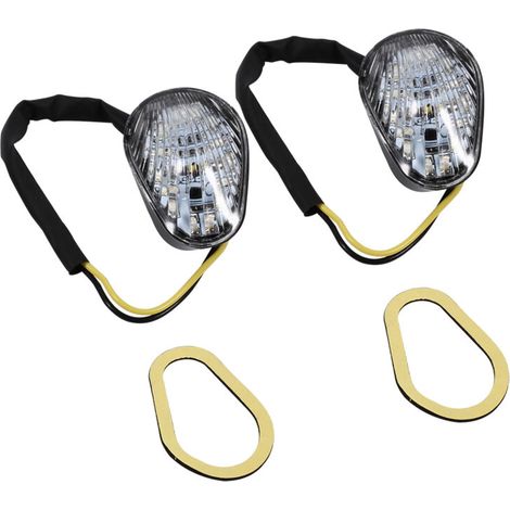 coppia di indicatori di direzione a LED ambra, lampada di segnalazione a filo per Yamaha YZF R1 R6 R6S trasparente. (1/5)