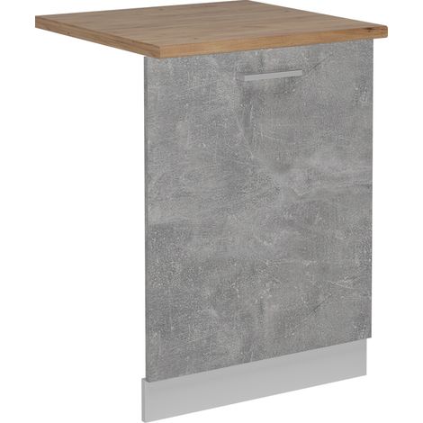 Panneau de lave-vaisselle R-Line, Béton, 60cm , PT Chêne, Vicco