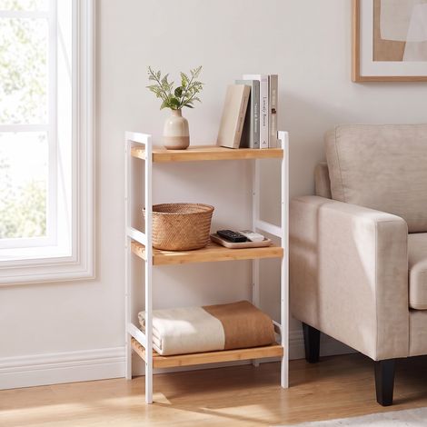 Étagère de Rangement en Bambou à 3 Niveaux, Meuble Étagère Réglable, 45 x 31,5 x 80 cm, Naturel (1/5)