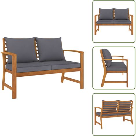 Cuscino da giardino - vidaXL Panca da Giardino 120 cm Cuscino Grigio Scuro Legno di Acacia - Cuscino in tessuto