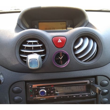 Horloge électronique décorative pour voiture, autocollant pour intérieur automobile (violet) (1/5)