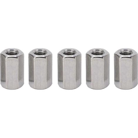 Pièces d'écrous de raccordement hexagonaux M10 x 1,5 17 L30 mm, écrous de raccordement en acier inoxydable pour tiges filetées