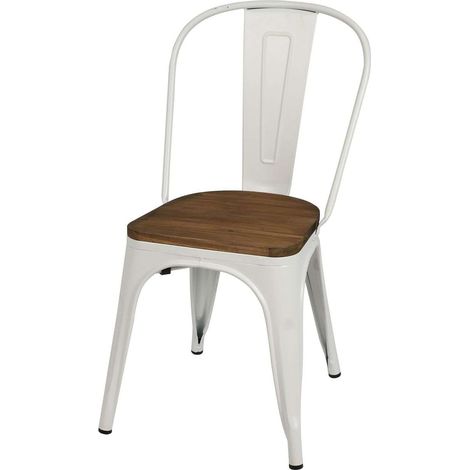 Chaise bistrot en bois et métal design vintage LIV (1/3)