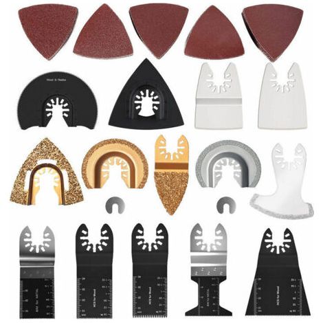 66pcs Lame de Scie Oscillante,Mixte Outil Multi-Usage Kit, avec Accessoires de Universel Outil Multifonction Oscillant à Libération Rapide pour Coupe General Multi-Tool (1/3)