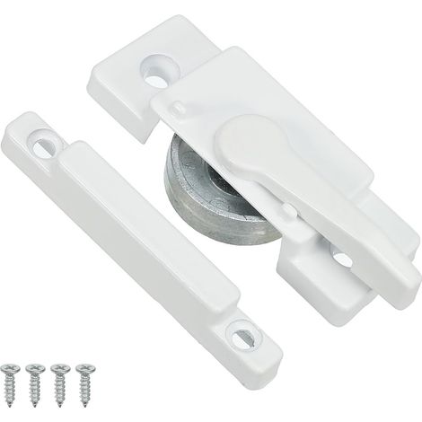 Verrous de fenêtre en alliage de zinc Verrous de fenêtre à came avec loquet Serrures de fenêtre en fonte sous pour fenêtres coulissantes verticales Sécurité (Trou du milieu)