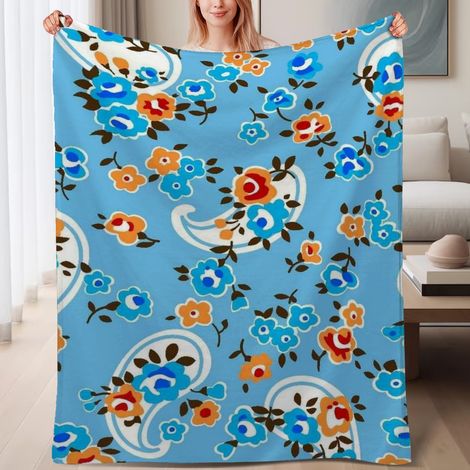 Couverture de lit en polaire, microfibre douce et confortable légère pour le printemps, décoration de salon, cadeau pour femmes et hommes, 6080 pouces (1/4)