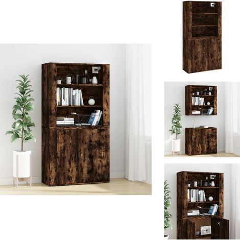 Buffet haut Chêne fumé Bois d'ingénierie - Buffet Design - Buffet Moderne - Buffet En Bois - Buffet Rangement - Buffet Mural (1/5)