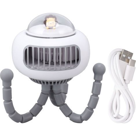 Ventilateur de bureau portable mini avec pince flexible, 4 vitesses, sans pale, pour voiture, vélo, tapis de course et chambre (1/5)