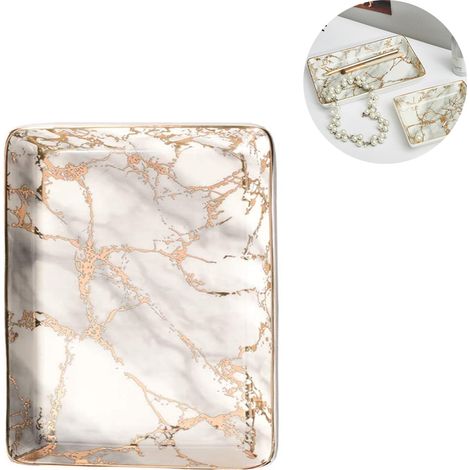 Bol En Céramique - Structure Marbrée - Pour Bijoux Clés Et Accessoires - 1 Pièce (1/5)