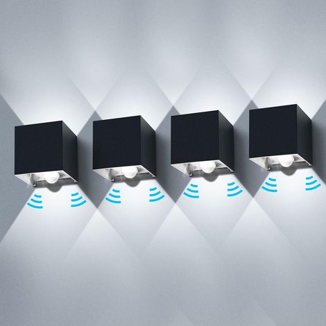 Applique da esterno a LED con sensore di movimento, 20W, 6000K, angolo del fascio luminoso regolabile, IP65, nera. (1/5)
