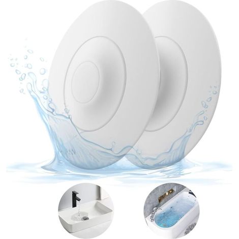 Bouchon de baignoire universel avec filtre à cheveux intégré, filtre de vidange en silicone, idéal pour le bain et les bains, lot de 2 (1/4)