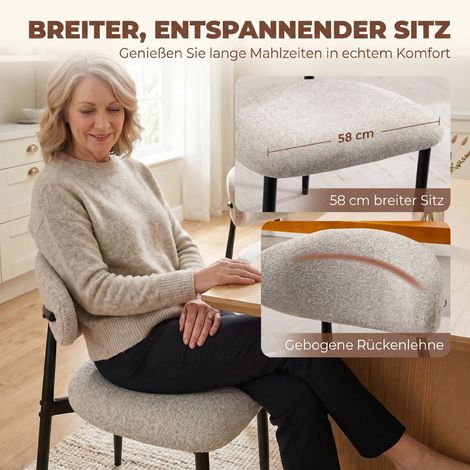 Chaises de salle à manger rembourrées, tabourets de cuisine avec pieds métalliques, beige (1/4)