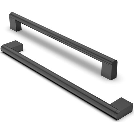 10 Pièces Poignée de Meuble, Distance de Trou de 256mm Poignées de Meubles en Acier Inoxydable Poignées de Placard Poignée d'Armoire de Cuisine-Noir mat (1/5)
