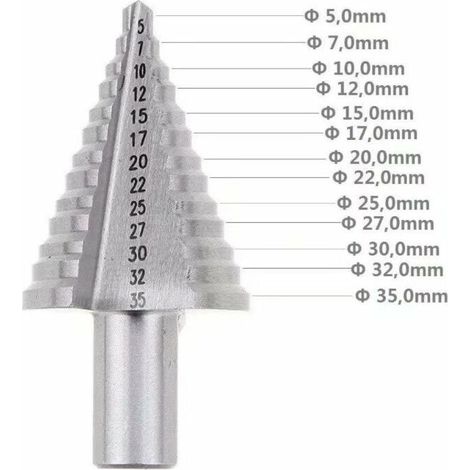 MINKUROW Punta Da Trapano In Metallo Per Trapano A Colonna, Punta Da Trapano Svasata Hss, Punta Da Trapano Svasata Conica A Doppia Fessura (5mm-35mm) (1/4)