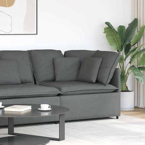 Modulares Sofa Eckmodul mit Kissen Dunkelgrau 100 cm (1/5)