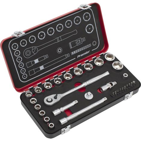 Sealey Metric Socket Set 3/8""Sq Drive 31pc Standard Single Hex AK7921