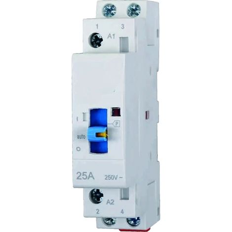 gloca Contattore AC Domestico 2P 25A 220V 50Hz AC Guida DIN Con Interruttore Di Controllo Manuale (2 Normalmente Aperti (2NO)) (1/4)