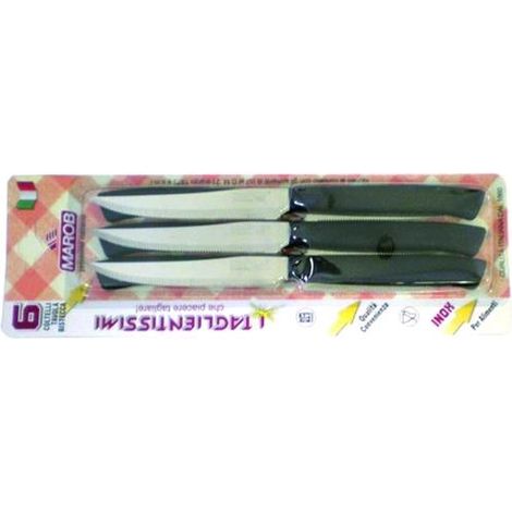 Coltelli Marietti Tavola Bistecca 6 Pezzi Nero