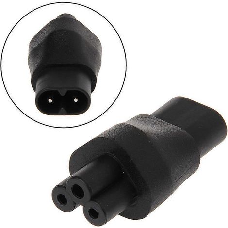 Adaptateur secteur IEC 320 C5 femelle 3 broches vers C8 mâle 2 broches (1/4)