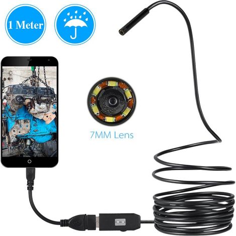 Endoscope - 0.3 MP - Lentille 7 mm - Interface USB - 6 LED Réglables - Tube Flexible - Pour Smartphone Android et Ordinateur - 1 m (1/5)