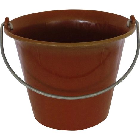 EIMER 11L ROT KUNSTSTOFF BODEN ABGERUNDET HENKEL 6,8 MONDELIN - 341070