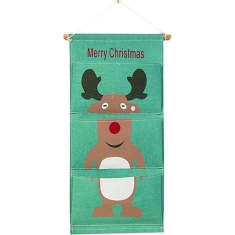 Aufbewahrungstasche mit 3 Fächern, Hängeorganizer für Schranktüren, Schlafzimmerdekoration, Weihnachtsdekoration (1/5)