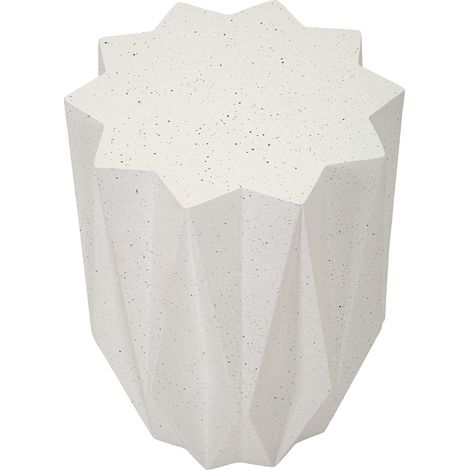 Beistelltisch Gala, Indoor/Outdoor, Steineffekt, Sternform, weiß, 46x60x46h cm, Cremeweiß
