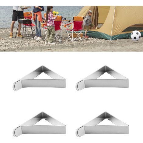 Pinces de Table Stainless Steel Triangle Clip 5cm Ouverture Pinces à Nappe Fixation pour Fêtes (1/5)