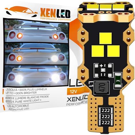1 x AMPOULE W16W T15 LED Super Canbus 850Lms XENLED - GOLD - Blanc - Sans erreur ODB OBC (1/5)