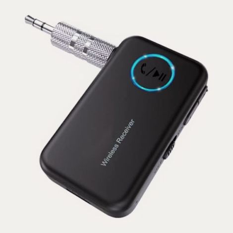 Adaptateur Bluetooth 5.3 Pour Autoradio - Récepteur Audio Aux Sans Fil Avec Commande Volume Et Microphone Intégré - 16 H Autonomie - 1 Pièce (1/5)