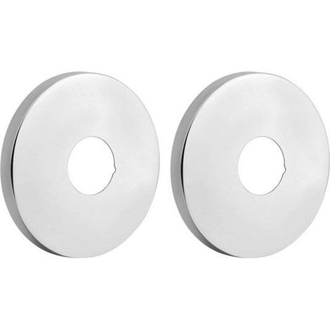 Lot de 2 rosaces basses 20 x 27 mm en inox chromé – Épaisseur 7 mm – Pour installations en milieu humide – Résistance à la corrosion