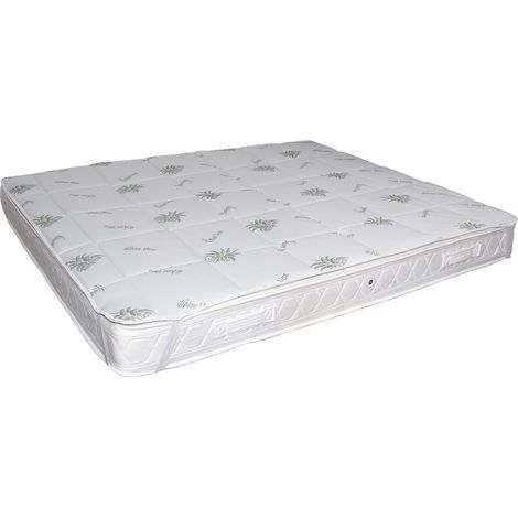 Coprimaterasso Topper imbottito e trapuntato made in italy con trattamento Aloe Vera Bianco - Singolo