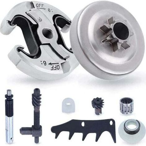 Kit Pignon et Embrayage 8 en 1 pour Tronçonneuses - JINFGERNE - Compatible avec 345, 445, 340, 450 - Installation Facile et Performance Optimale (1/5)