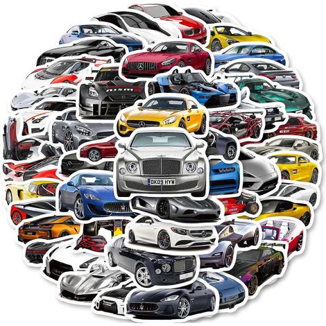 Autocollants pour voitures de sport JDM (Supercars Modified Car), lot de 50, imperméables et résistants aux UV, parfaits pour tous vos appareils électroniques. (1/5)
