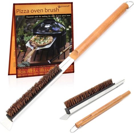 Brosse pour Four à Pizza – Brosse de Nettoyage pour Pierre à Pizza, Poils en Fibres de Tige de Palmier pour Éviter Les Rayures, Outil de Nettoyage pour Fours et Pierres à Pizza (1/5)
