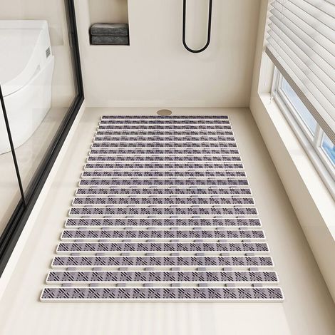Caillebotis Douche - Tapis de Baignoire Antidérapant - 69x40cm - Accroche Fiable avec Ventouses - Tapis de Bain Antifongique - Séchage Rapide (1/4)