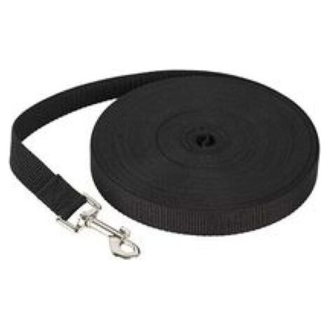 Longe pour Chien (9m Noir), Laisse de Dressage Chien avec Poignée Longe Chien Longue Sangle en Nylon Mains Libre pour Petits à Grands Chiens Animal de Compagnie Promenade Jogging