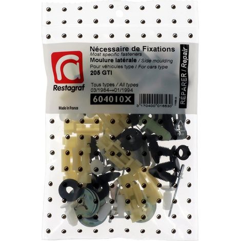 Nécessaire de fixations pour moulure latérale 205 gti tous modèles 03.1984 01.1994 (1/3)