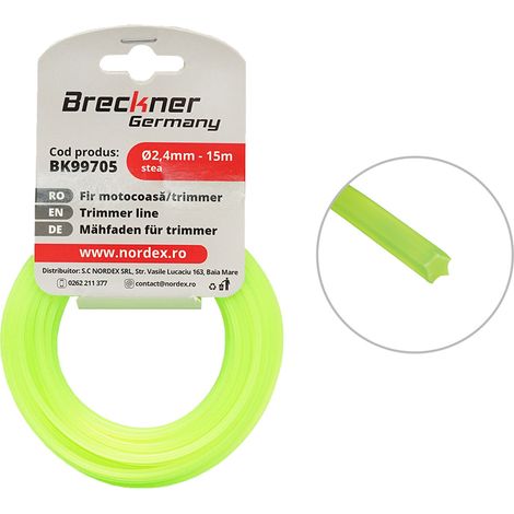 Filo a stella per decespugliatore, 2,4 mm x 15 m Breckner Germany (1/3)