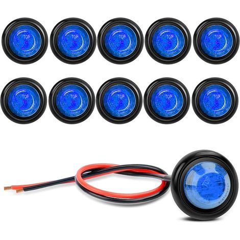 Lot de 10 12V Lumières LED Etanches, Eclairage Sous-Marin, Lumières Intérieures à LED Utilitaires (Bleu) (1/5)